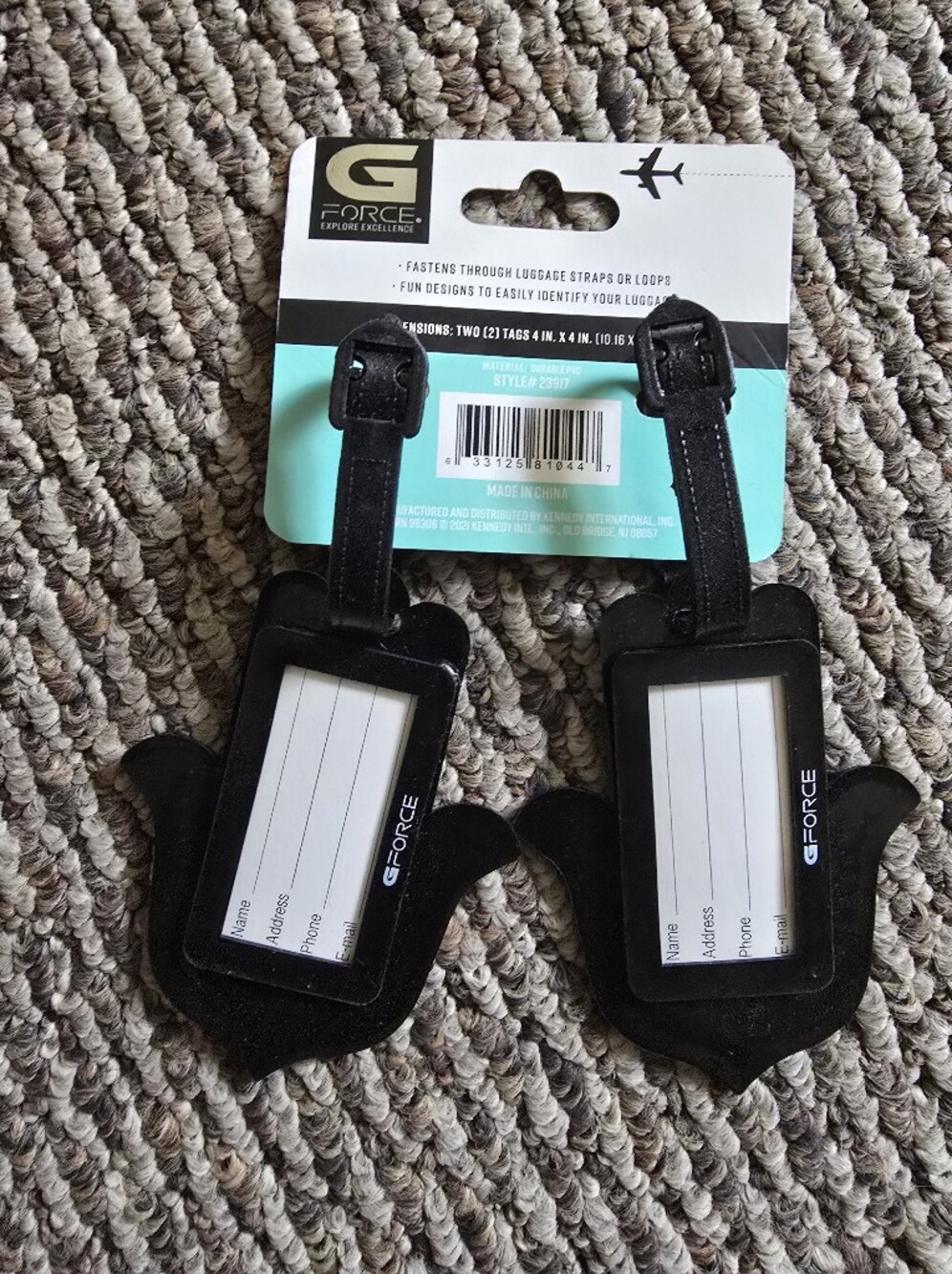 G/FORE Black and White Branded Luggage Tag Pack